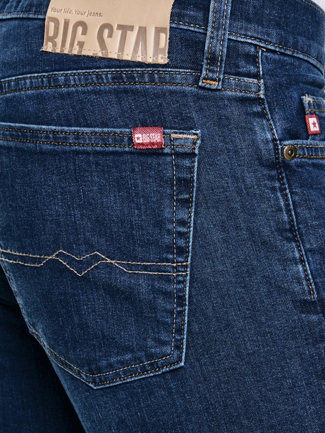 Jeansy męskie dopasowane granatowe Terry 490