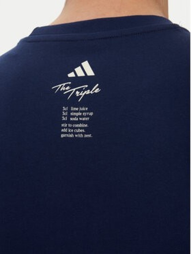 adidas T-Shirt Lounge Drink Graphic JJ4014 Granatowy Regular Fit