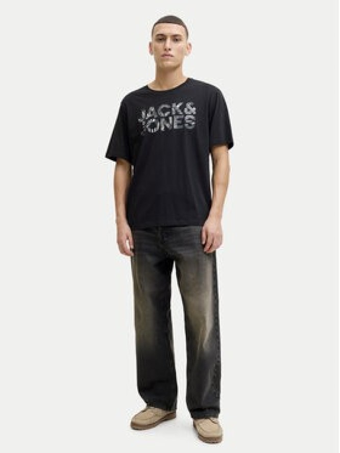 Jack & Jones T-Shirt Ejeff Logo 12288536 Czarny Regular Fit
