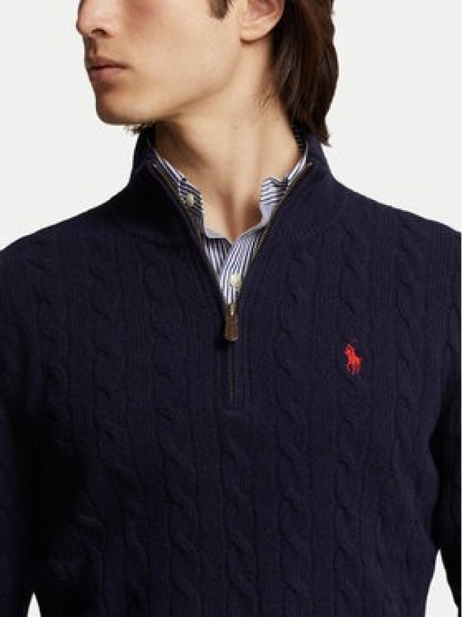 Polo Ralph Lauren Sweter 710876766002 Granatowy Regular Fit
