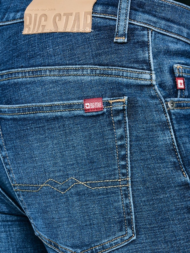 Jeansy męskie skinny z przetarciami niebieskie Jeffray 366