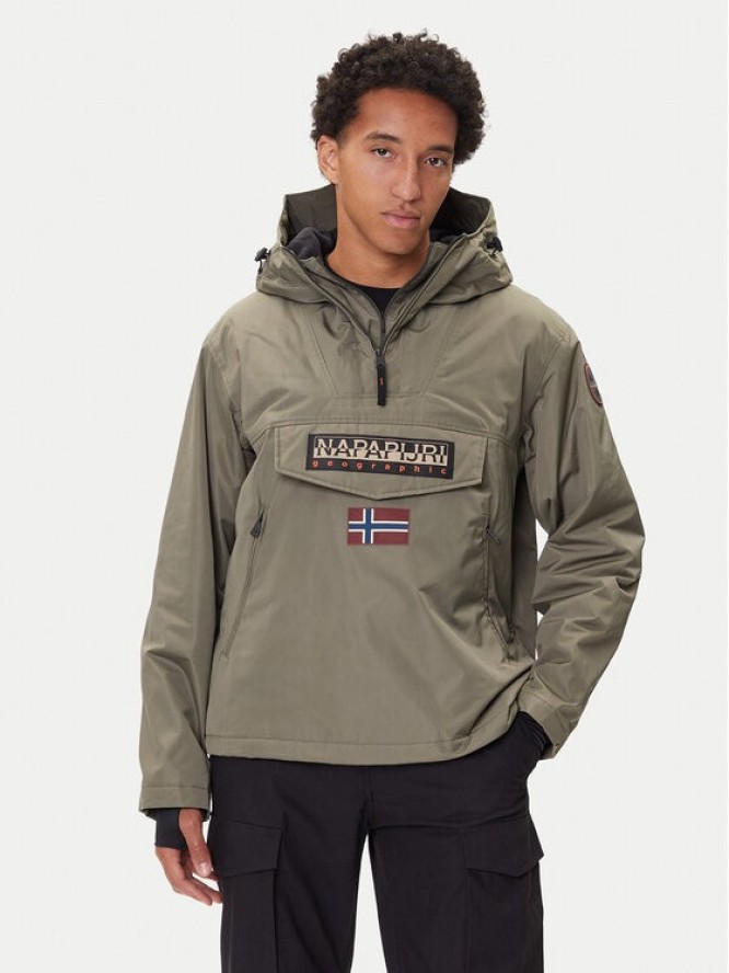 Napapijri Kurtka anorak Rainforest Next NP0A4IB9 Khaki Regular Fit