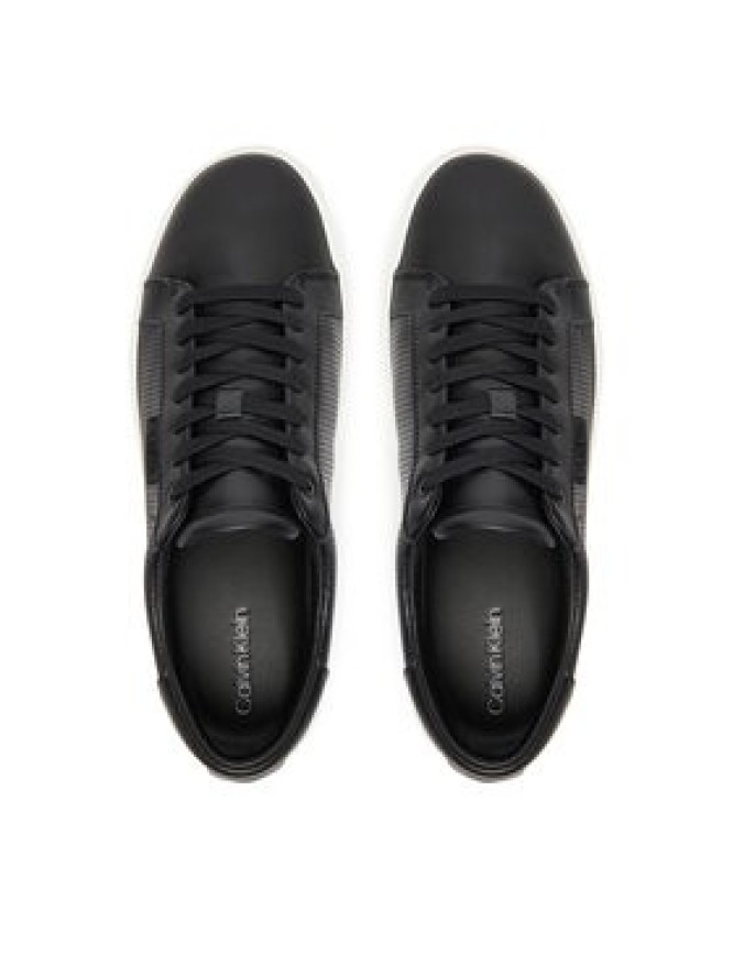 Calvin Klein Sneakersy Clean Cup Low Laceup Perf Lth HM0HM01870 Czarny