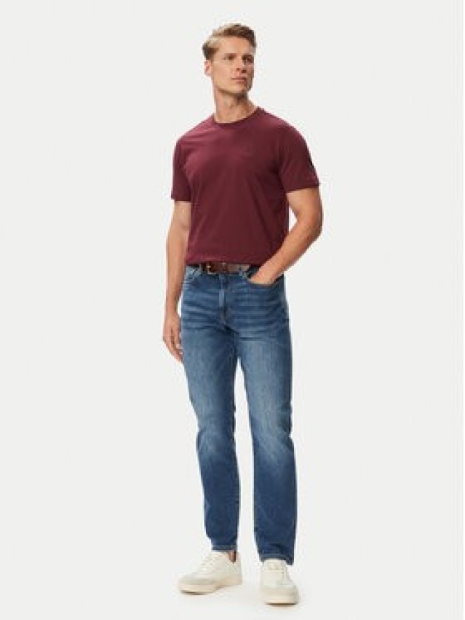 Beverly Hills Polo Club T-Shirt P-SS26M-TS41740FIG Bordowy Regular Fit
