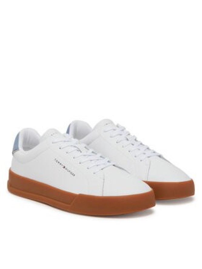 Tommy Hilfiger Sneakersy Th Court Lth Detail Ess FM0FM05367 Biały