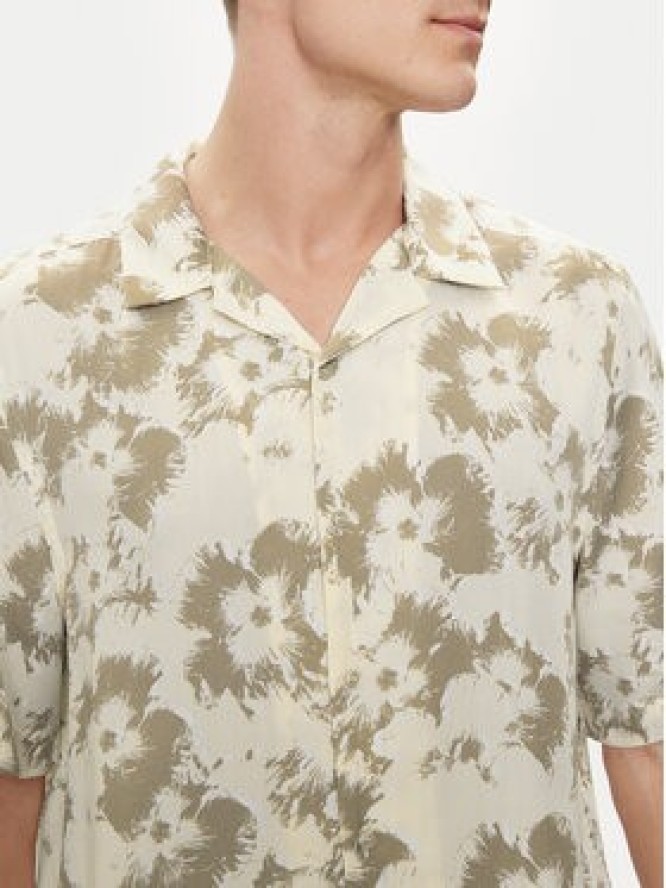 Calvin Klein Koszula Flower K10K112703 Beżowy Regular Fit