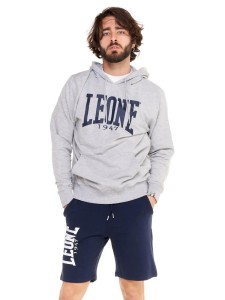 Leone 1947 Apparel Męska bluza z kapturem i dużym logo, lekka bawełna