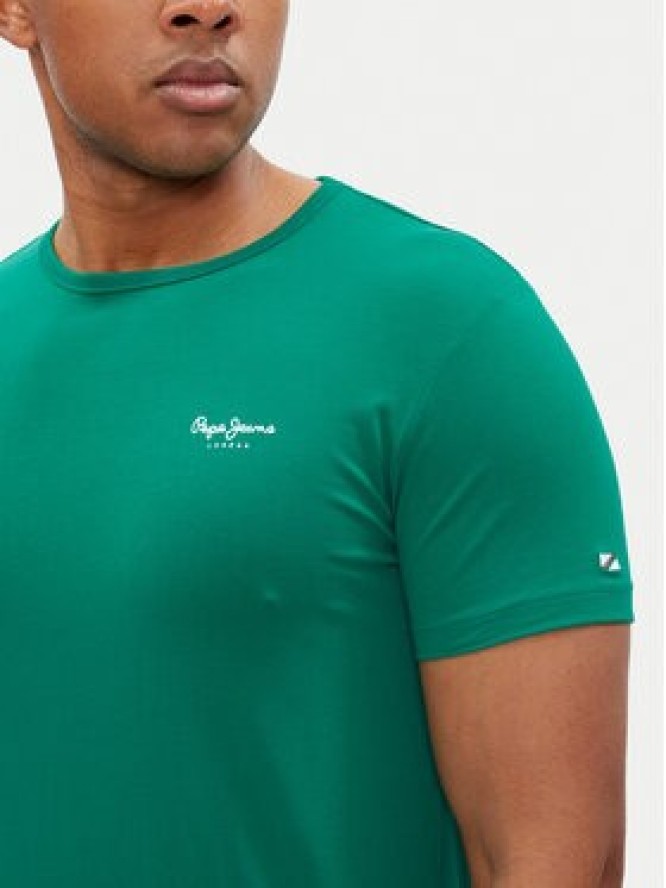 Pepe Jeans T-Shirt Original Basic PM508212 Zielony Slim Fit
