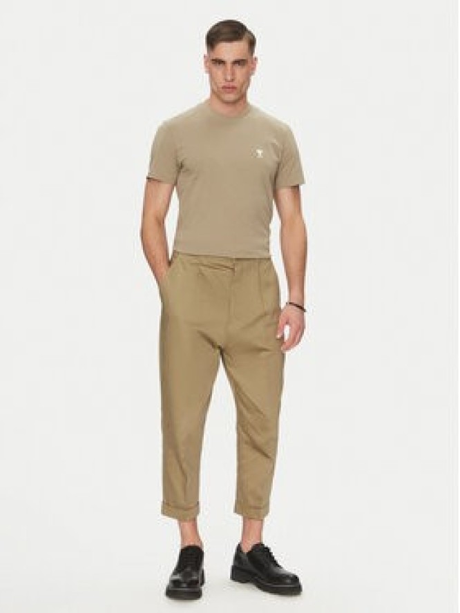 AMI Paris Spodnie materiałowe HTR121.CO0103 Khaki Oversize