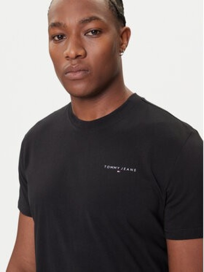 Tommy Jeans T-Shirt Linear Chest DM0DM21780 Czarny Slim Fit