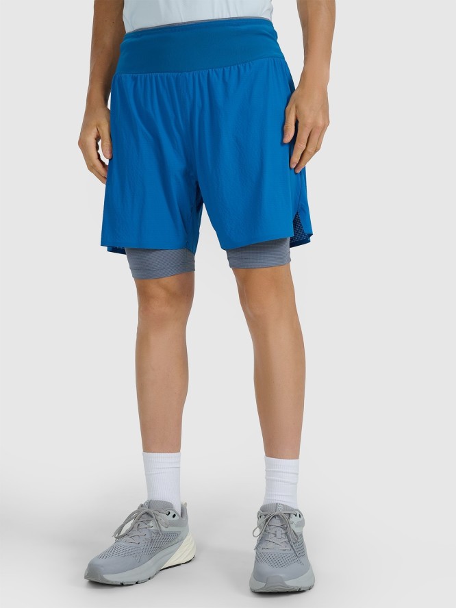 4F Spodenki 2w1 do biegania w terenie szybkoschnące męskie - granatowe S