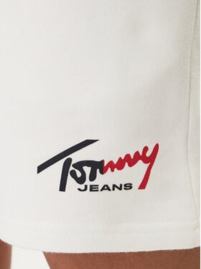 Tommy Jeans Szorty sportowe Signature DM0DM23017 Biały Regular Fit