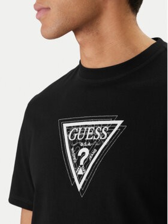 Guess T-Shirt M6RI23 K8FQ4 Czarny Regular Fit