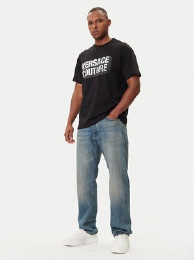 Versace Jeans Couture T-Shirt 79GAHP02 CJ01P Czarny Regular Fit