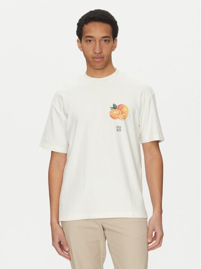 HUGO T-Shirt Dartiee 50537576 Écru Oversize