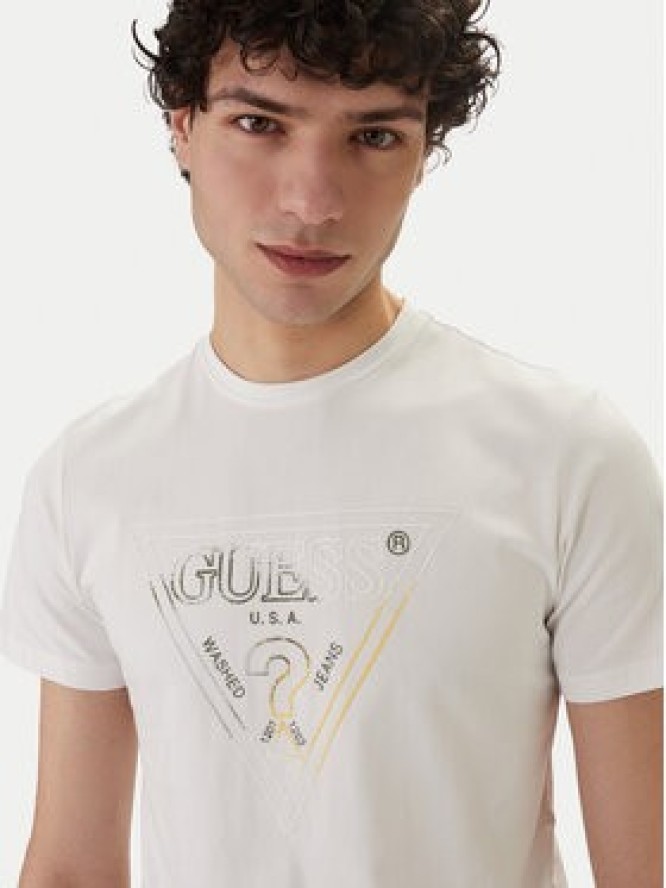Guess T-Shirt M6GI11 K2992 Biały Slim Fit