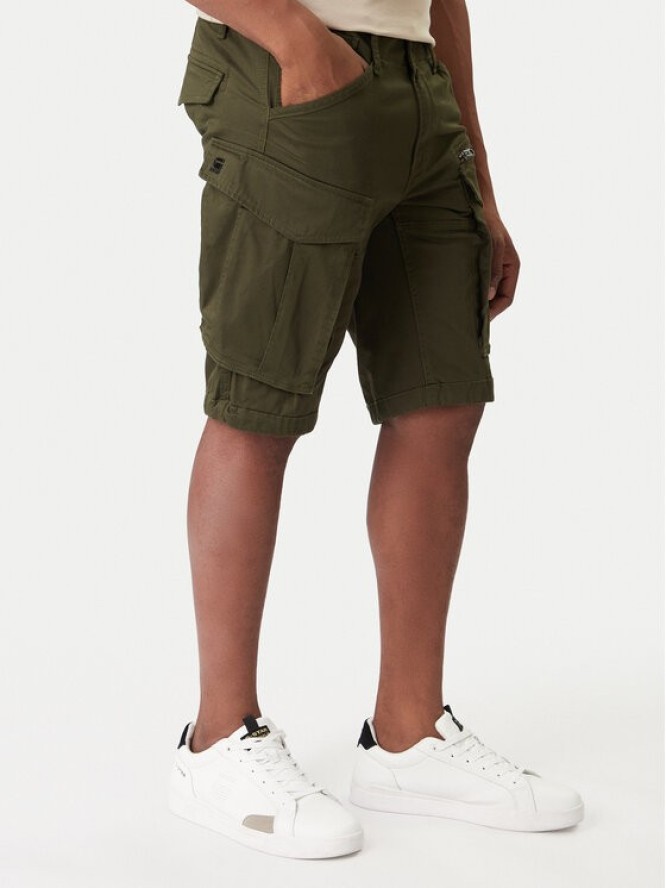 G-Star Raw Szorty materiałowe Rovic Zip D26214-5126 6059 Khaki Relaxed Fit