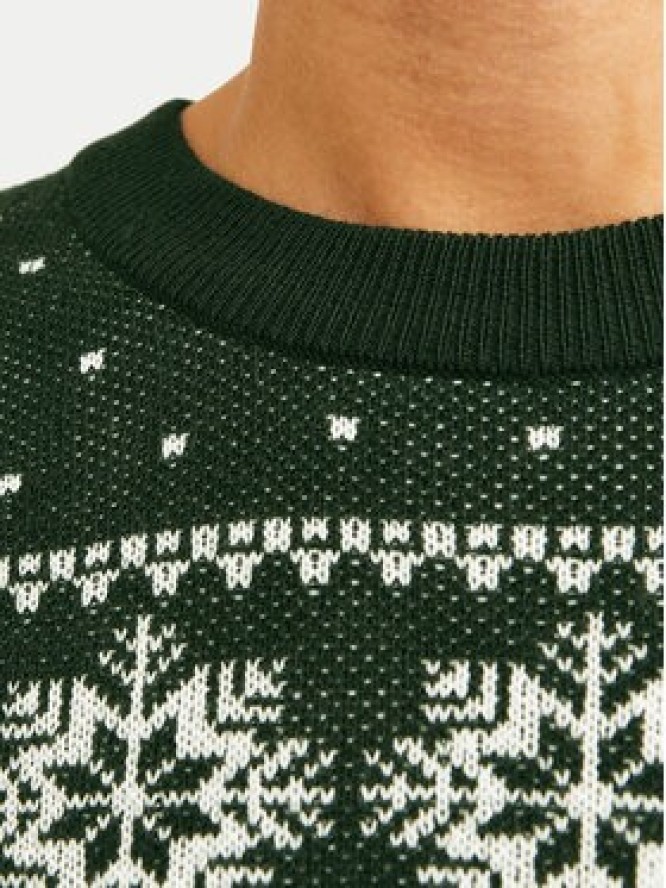 Jack & Jones Sweter Xmas Gabriel 12266118 Zielony Regular Fit