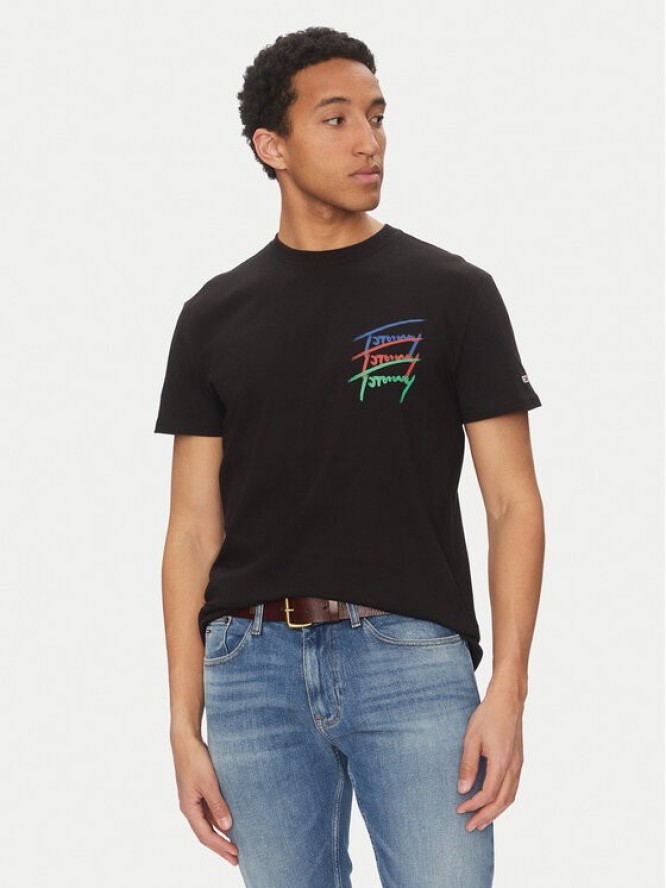Tommy Jeans T-Shirt Twisted Signature DM0DM20771 Czarny Regular Fit