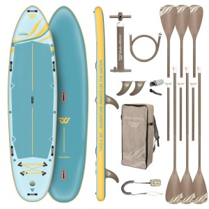 Pompowana deska SUP WOW Lagoon 14'0 – XXL, stabilna, wieloosobowa, kompletny zes