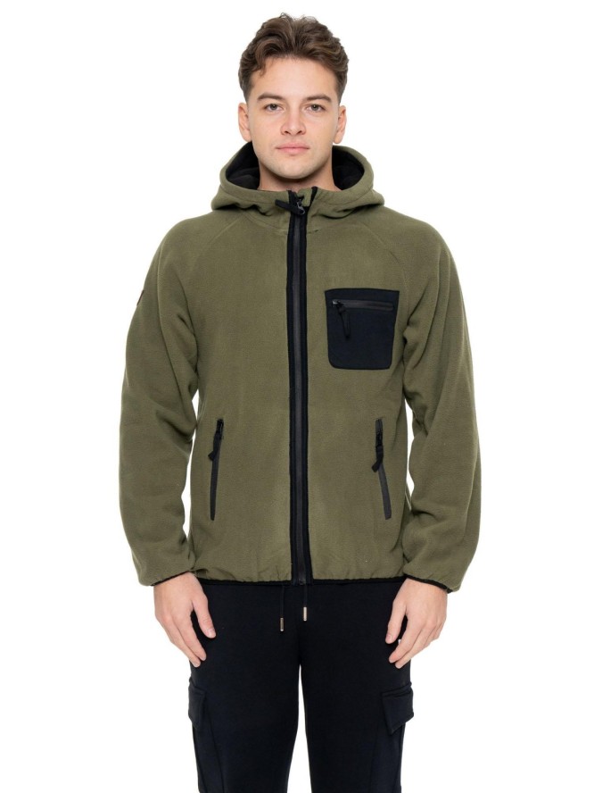 Leone 1947 Herren Sherpa-Jacke z Kapuze und Reißverschluss