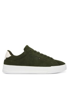 Tommy Hilfiger Sneakersy Th Court Core Suede FM0FM05716 Zielony