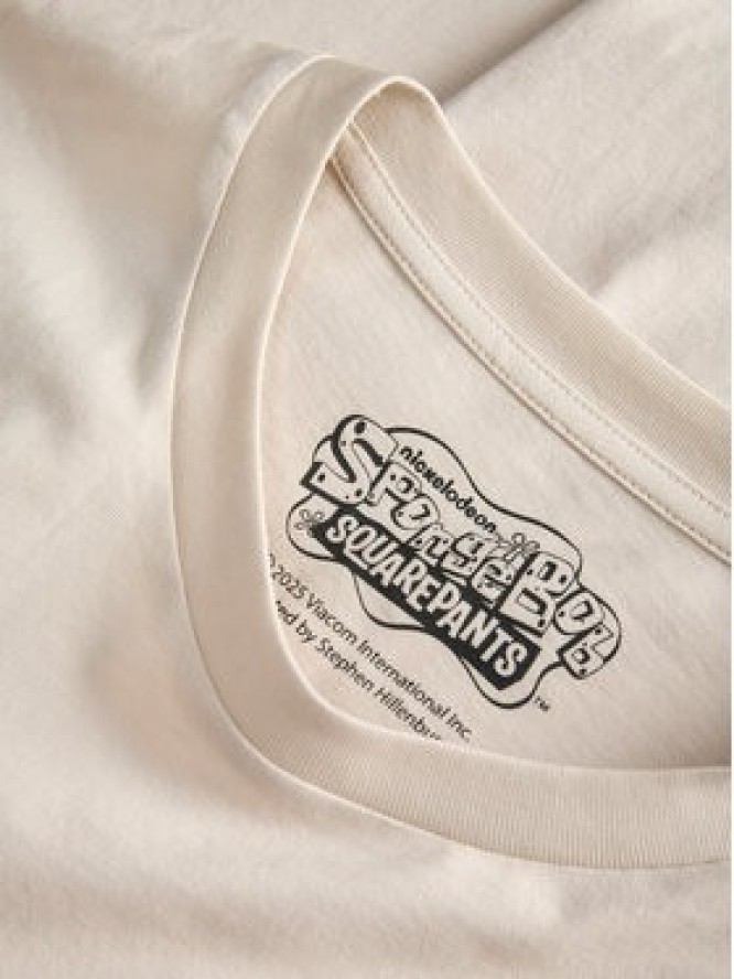 Jack & Jones T-Shirt Spongebob 12286631 Beżowy Relaxed Fit