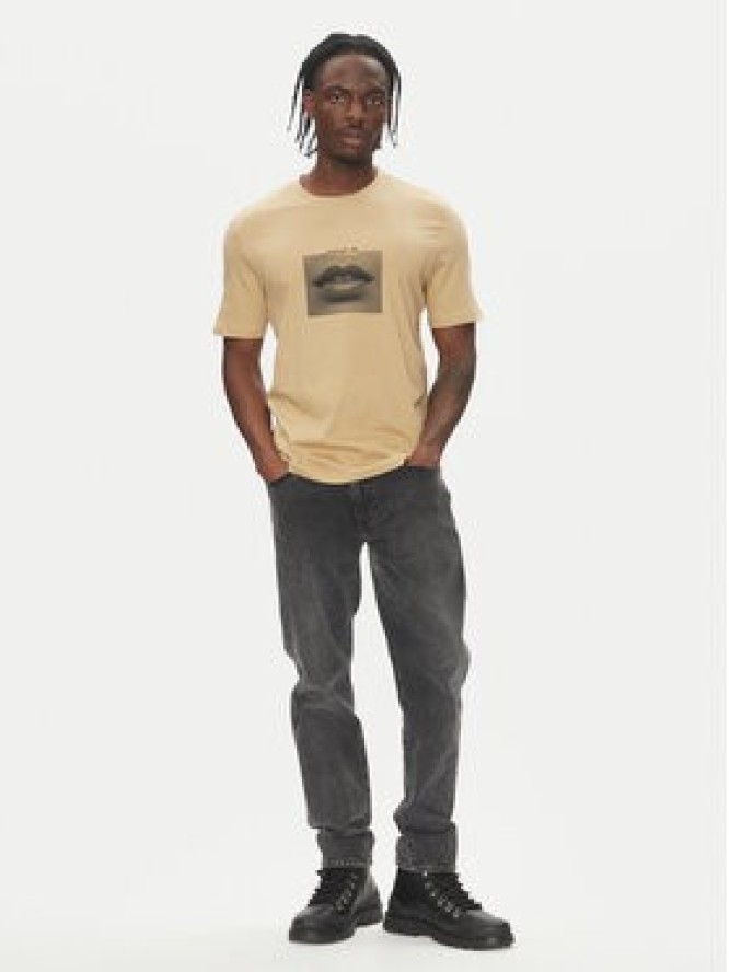 HUGO T-Shirt Deterni 50544496 Beżowy Regular Fit