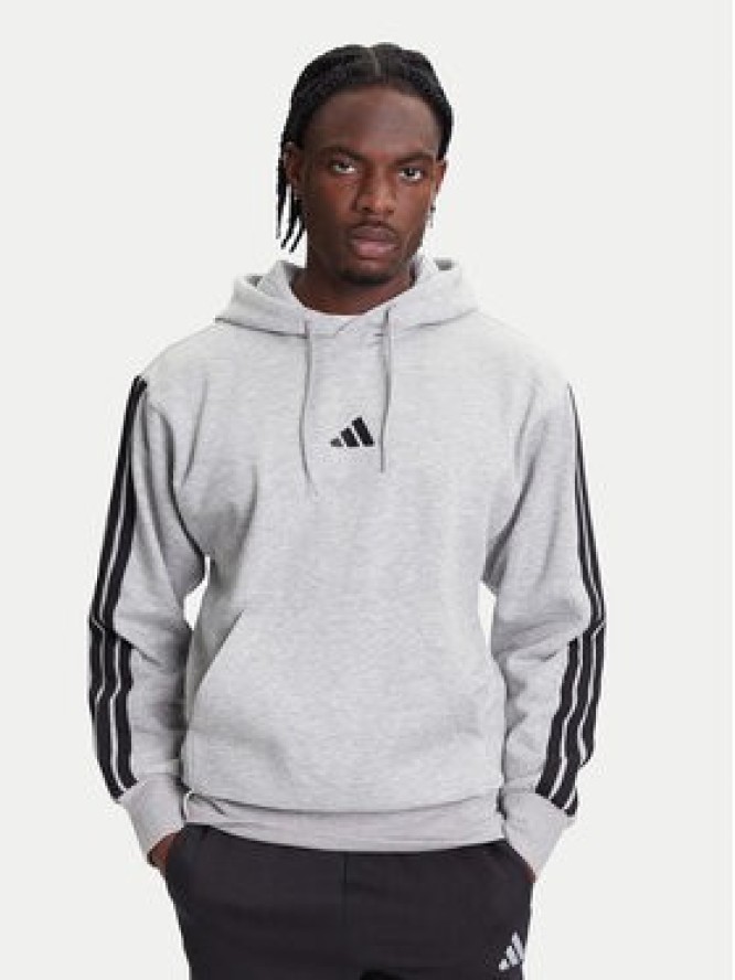 adidas Bluza Essentials 3-Stripes JE6302 Szary Regular Fit