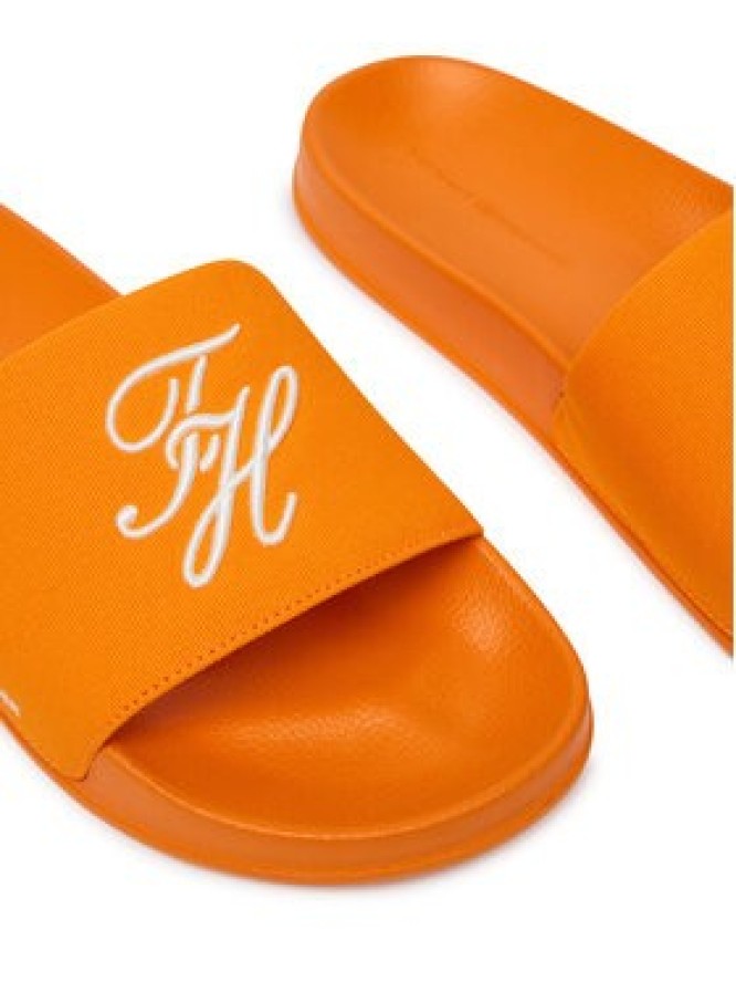 Tommy Hilfiger Klapki Logo Embroidery CanvasFM0FM05858 Pomarańczowy