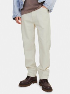 Jack & Jones Jeansy Chris 12252087 Écru Relaxed Fit