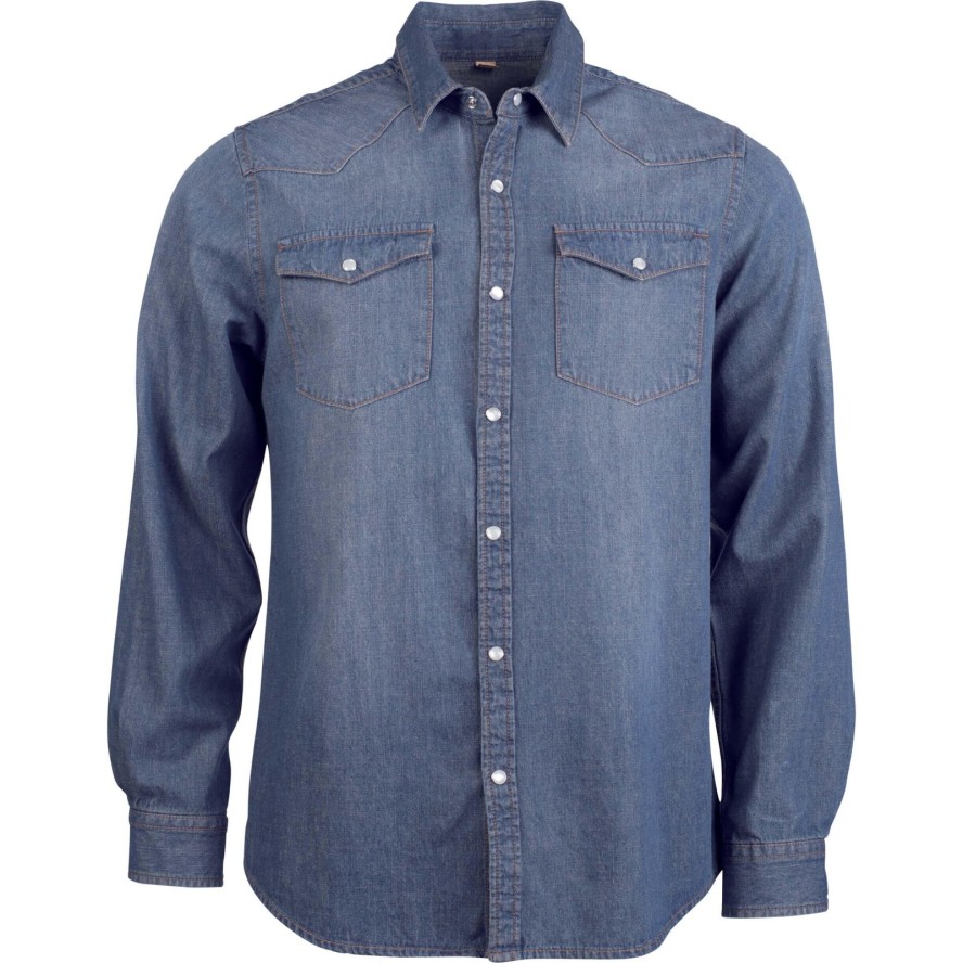 Koszula z długim rękawem Kariban Denim