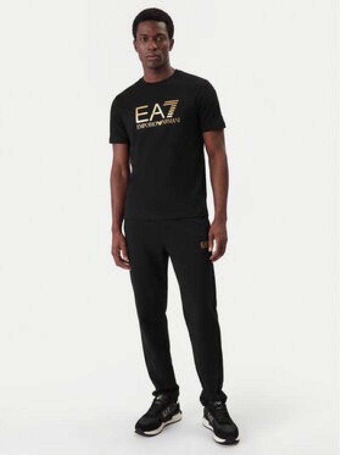 EA7 Emporio Armani T-Shirt 7M001412 AF22264 MC004 Czarny Regular Fit