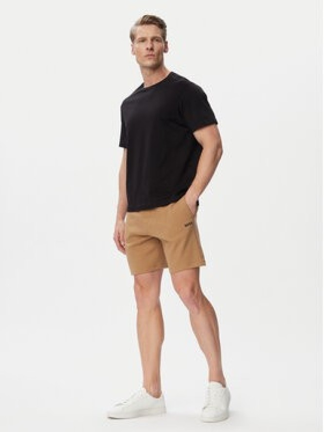 BOSS Szorty sportowe Waffle 50535884 Beżowy Regular Fit