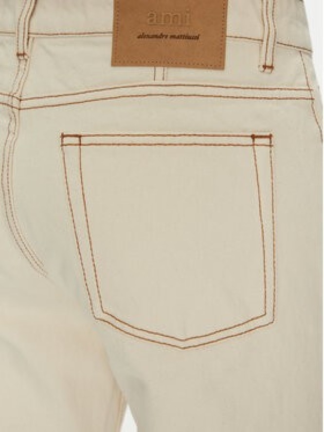 AMI Paris Jeansy HTR001.DE0039 Écru Classic Fit