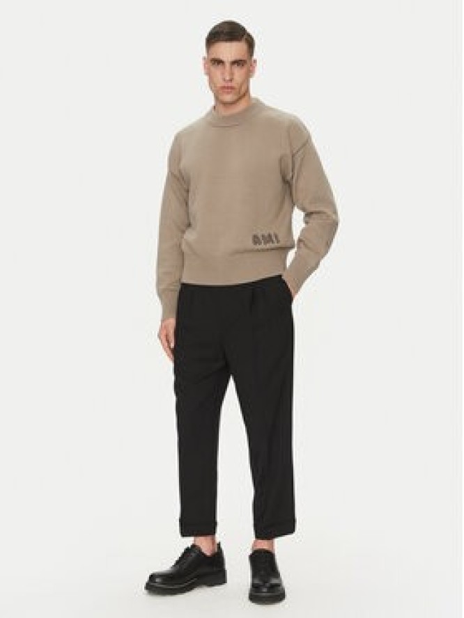 AMI Paris Sweter HKS163.KN0063 Szary Regular Fit