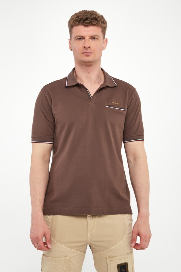 Polo męskie z haftem AERONAUTICA MILITARE