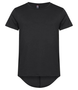clique T-shirt męski Brooklyn z czystej bawełny, luźny dłuższy krój – Black