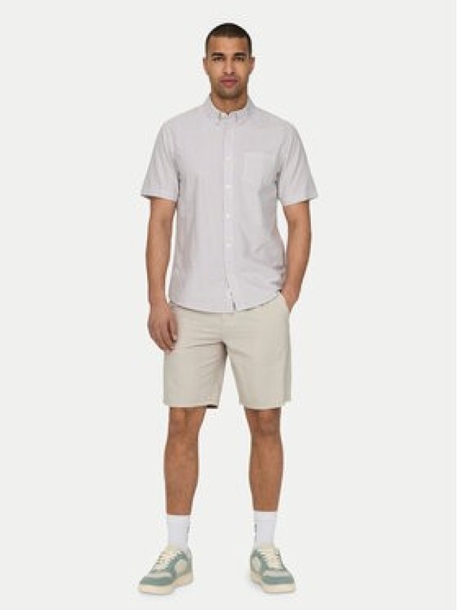 Only & Sons Szorty materiałowe Leo 22028301 Beżowy Regular Fit