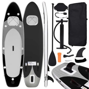 VidaXL zestaw SUP dmuchany 300 x 76 x 10 cm czarny