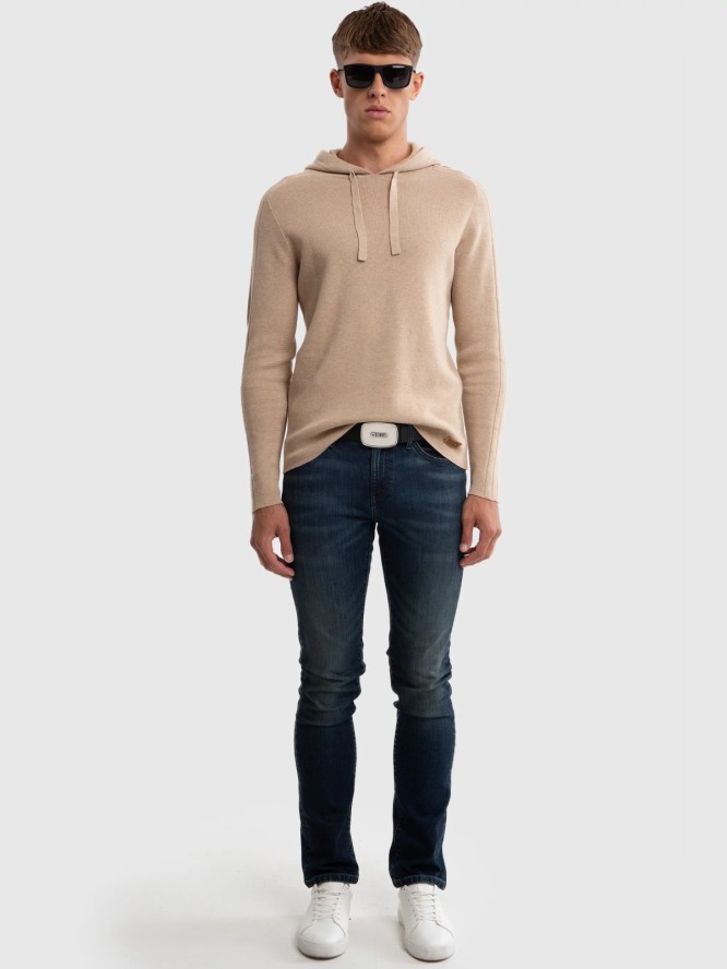 Jeansy męskie dopasowane granatowe Terry 563