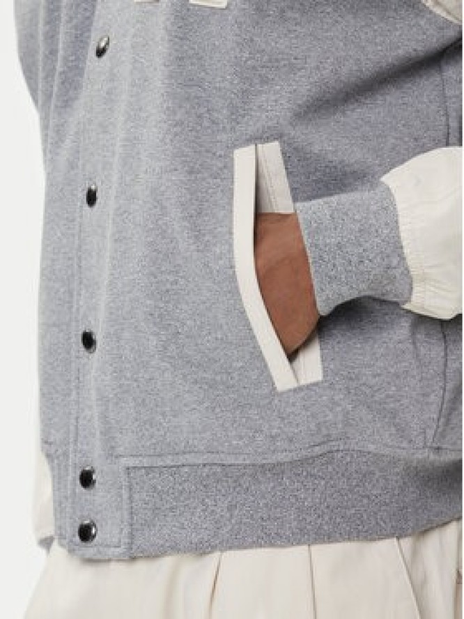 Tommy Hilfiger Kurtka bomber Mix Media Varsity MW0MW39684 Szary Regular Fit