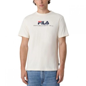 Fila t-shirt męski Valsera Regular Logo T-shirt FAU0225.10010 XL kremowy