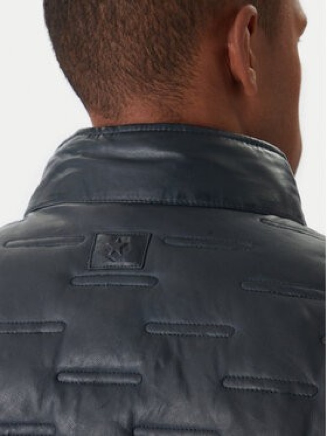 Milestone Kurtka skórzana MS Alonso 5310196 0715 Granatowy Regular Fit