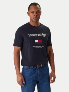 Tommy Hilfiger T-Shirt Embro Flag MW0MW42736 Granatowy Regular Fit