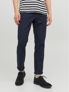 Jack & Jones Chinosy Marco 12206198 Granatowy Slim Fit
