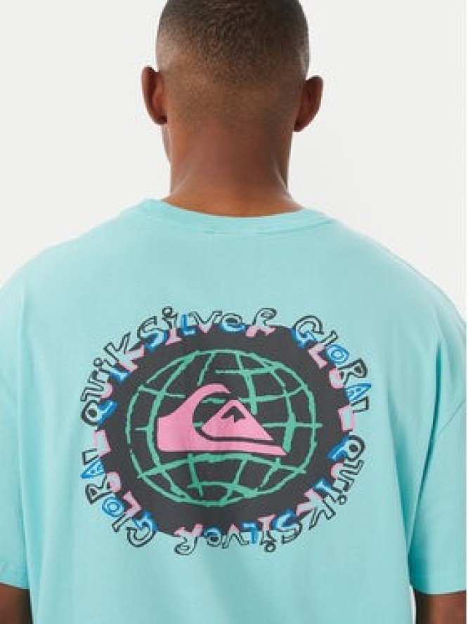 Quiksilver T-Shirt Global Heat EQYZT08021 Turkusowy Regular Fit