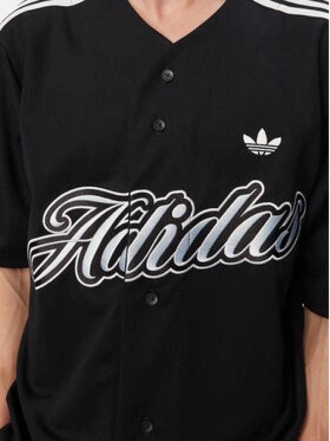 adidas T-Shirt Summer League Varsity Baseball KE2244 Czarny Oversize