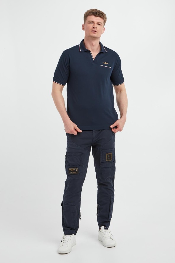 Polo męskie z haftem AERONAUTICA MILITARE