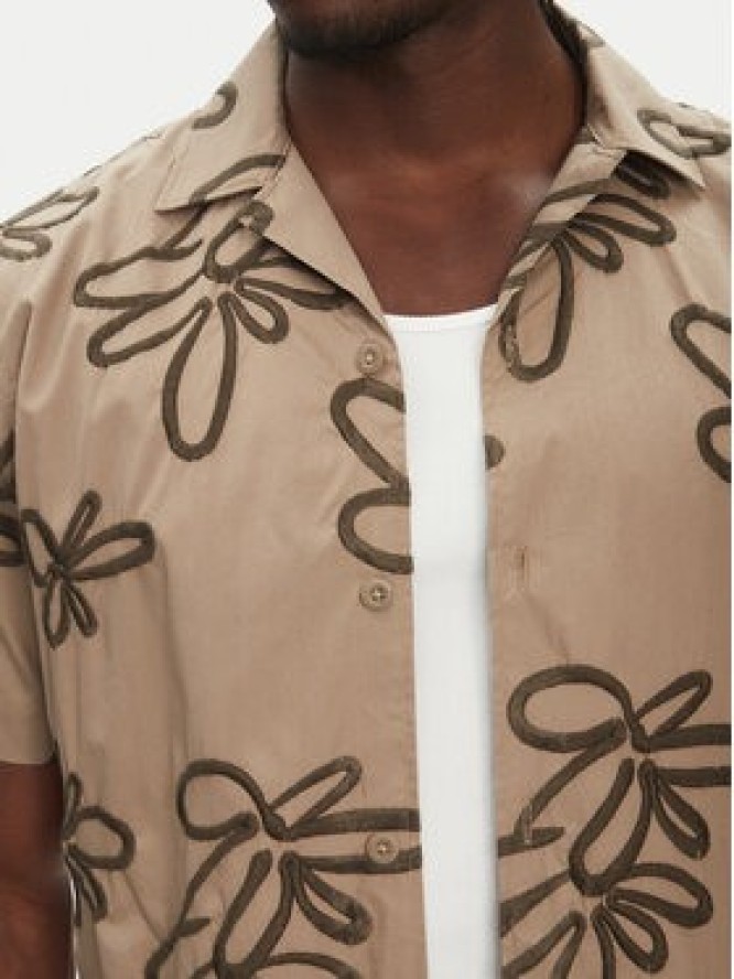 Lindbergh Koszula 30-203705 Beżowy Regular Fit